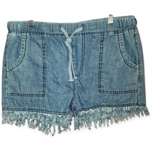 DENIM RAW HEM SHORTS